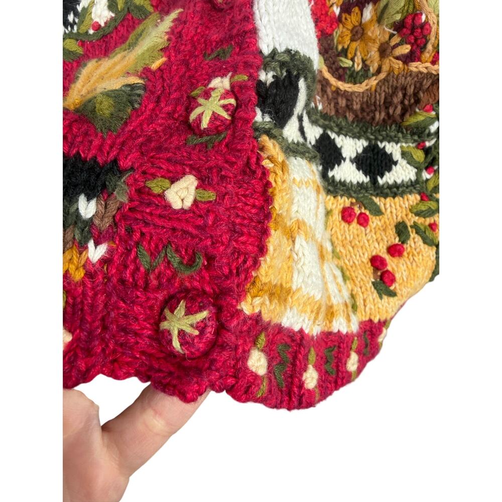 NWT Vintage Heirloom Collectibles Cottagecore Patchwork Knit Cardigan Sweater M - Picture 4 of 7